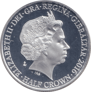 2016 SILVER HALFCROWN GIBRALTAR - SILVER WORLD COINS - Cambridgeshire Coins