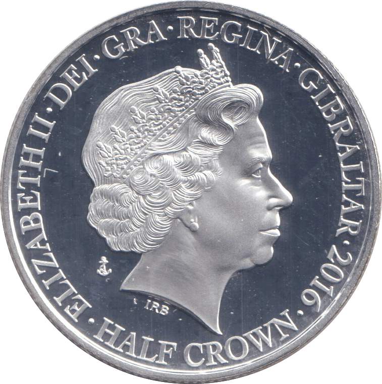 2016 SILVER HALFCROWN GIBRALTAR - SILVER WORLD COINS - Cambridgeshire Coins