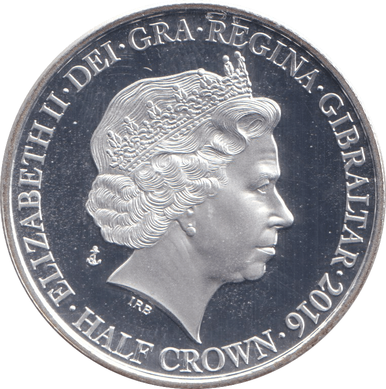 2016 SILVER HALFCROWN GIBRALTAR - SILVER WORLD COINS - Cambridgeshire Coins