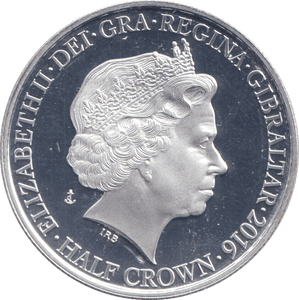 2016 SILVER HALFCROWN GIBRALTAR - SILVER WORLD COINS - Cambridgeshire Coins