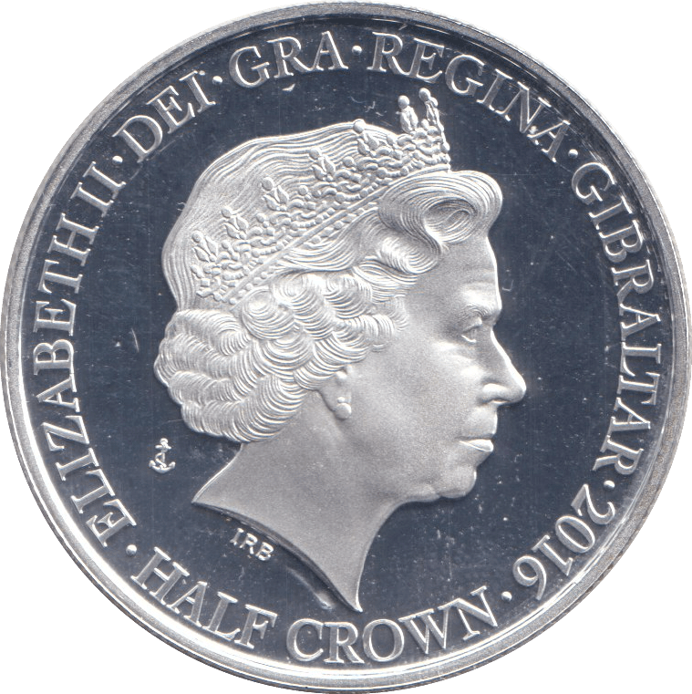 2016 SILVER HALFCROWN GIBRALTAR - SILVER WORLD COINS - Cambridgeshire Coins