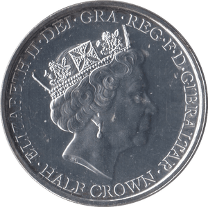 2016 SILVER PLATED HALFCROWN GIBRALTAR - WORLD COINS - Cambridgeshire Coins