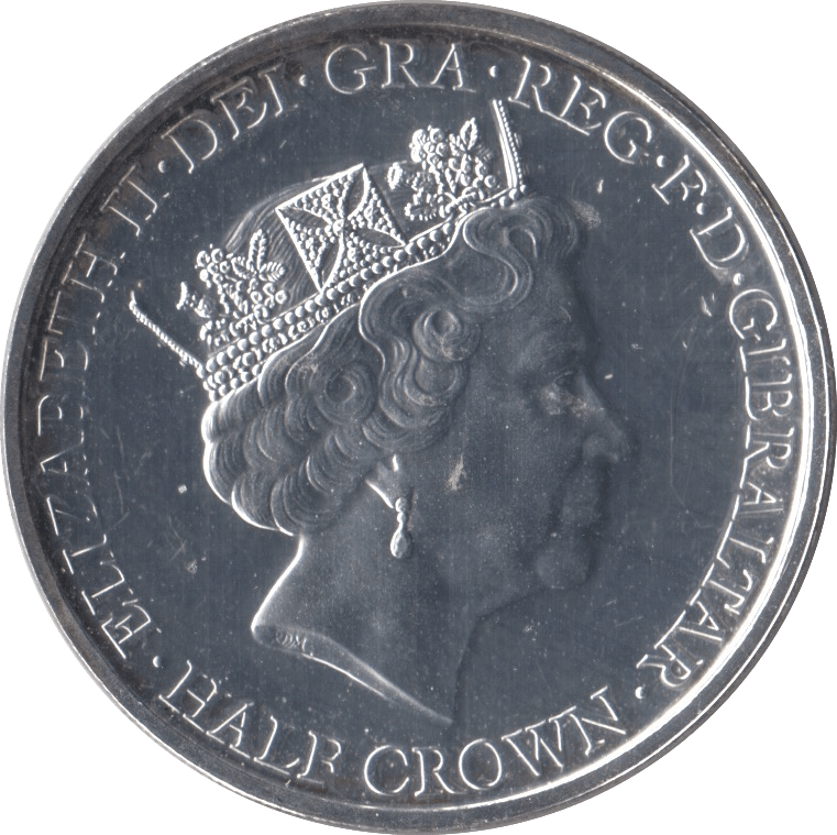2016 SILVER PLATED HALFCROWN GIBRALTAR - WORLD COINS - Cambridgeshire Coins