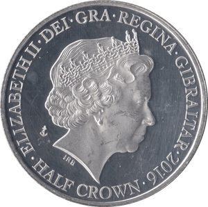 2016 SILVER PLATED HALFCROWN GIBRALTAR - WORLD COINS - Cambridgeshire Coins