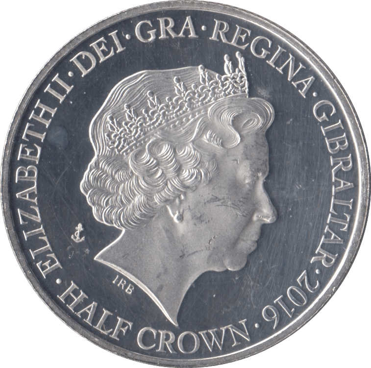 2016 SILVER PLATED HALFCROWN GIBRALTAR - WORLD COINS - Cambridgeshire Coins