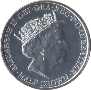 2016 SILVER PLATED HALFCROWN GIBRALTAR - WORLD COINS - Cambridgeshire Coins