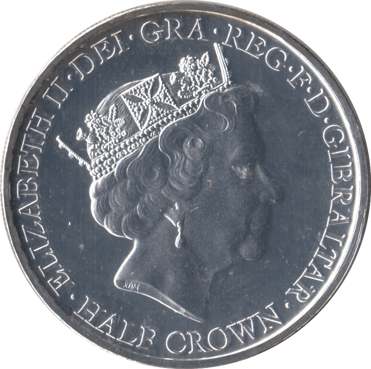 2016 SILVER PLATED HALFCROWN GIBRALTAR - WORLD COINS - Cambridgeshire Coins