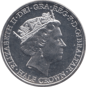 2016 SILVER PLATED HALFCROWN GIBRALTAR - WORLD COINS - Cambridgeshire Coins