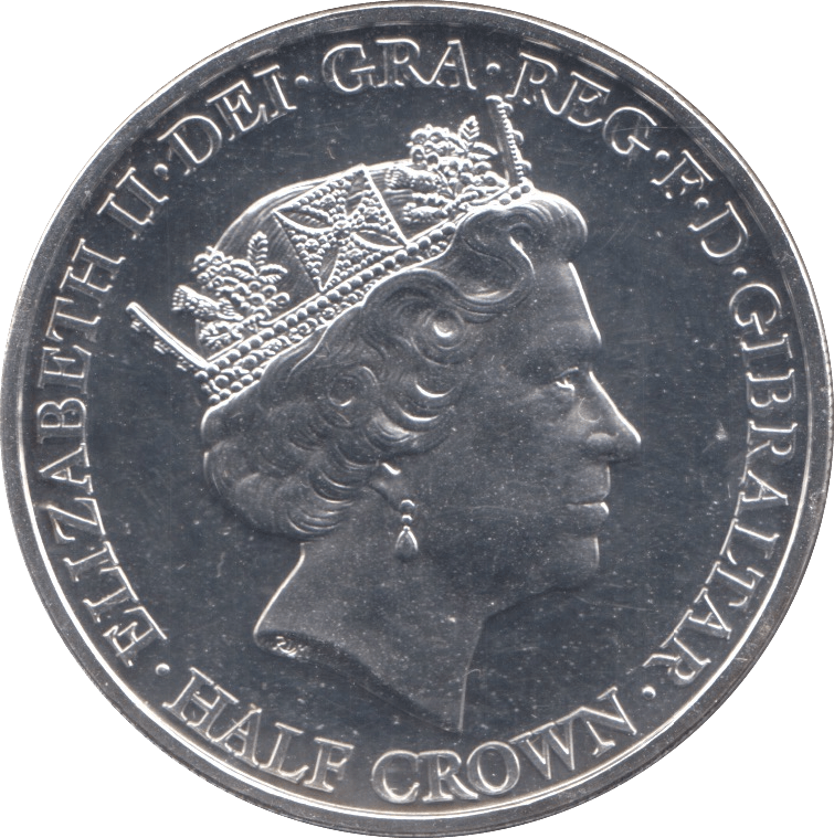 2016 SILVER PLATED HALFCROWN GIBRALTAR - WORLD COINS - Cambridgeshire Coins