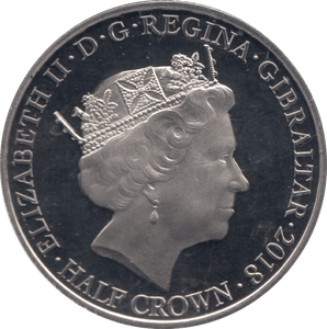 2016 SILVER PLATED HALFCROWN GIBRALTAR - WORLD COINS - Cambridgeshire Coins