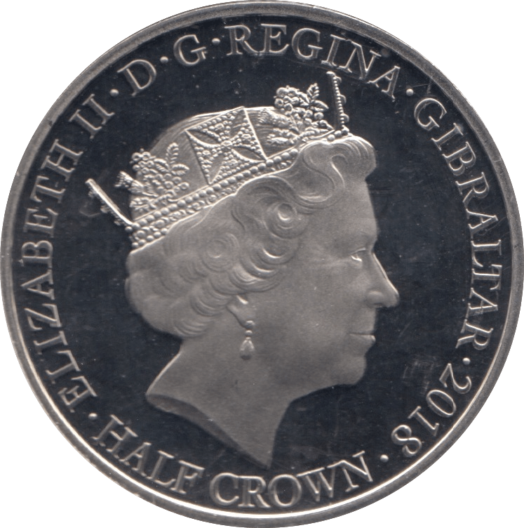 2016 SILVER PLATED HALFCROWN GIBRALTAR - WORLD COINS - Cambridgeshire Coins