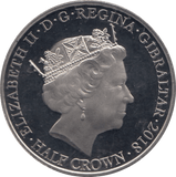 2016 SILVER PLATED HALFCROWN GIBRALTAR - WORLD COINS - Cambridgeshire Coins
