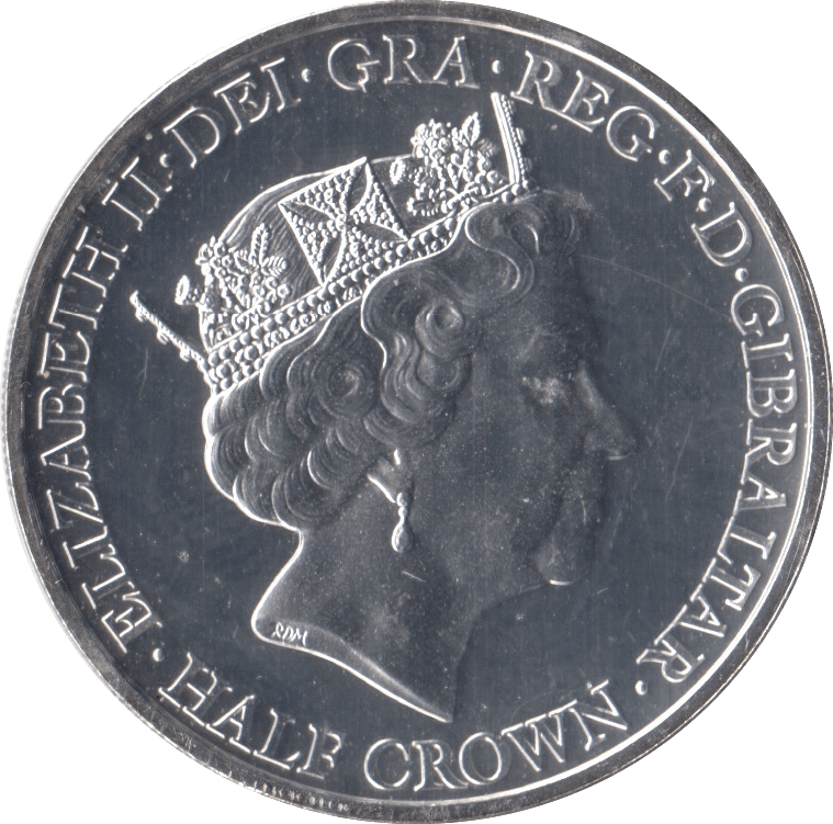 2016 SILVER PLATED HALFCROWN GIBRALTAR - WORLD COINS - Cambridgeshire Coins