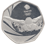 2016 SILVER PROOF 50 P OLYMPICS SWIMMING - 50P Silver Proof - Cambridgeshire Coins