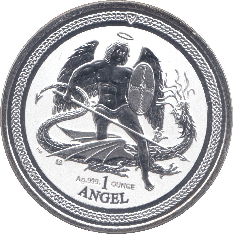 2016 SILVER PROOF 999 ANGEL ONE OUNCE ISLE OF MAN - SILVER WORLD COINS - Cambridgeshire Coins