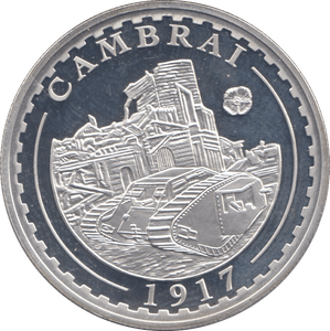 2016 SILVER PROOF BATTLE OF CAMBRAI ONE CROWN GIBRALTAR - SILVER WORLD COINS - Cambridgeshire Coins