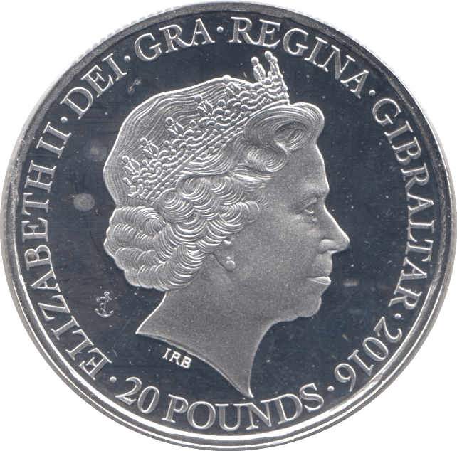 2016 SILVER PROOF BATTLE OF THE ATLANTIC £20 GIBRALTAR - SILVER WORLD COINS - Cambridgeshire Coins