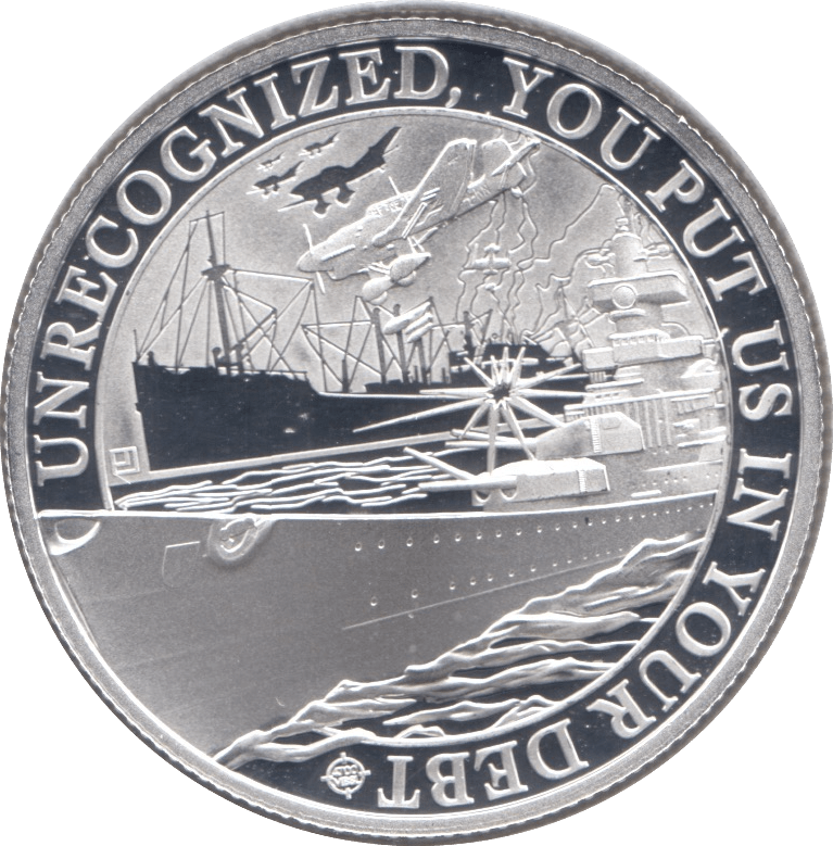 2016 SILVER PROOF BATTLE OF THE ATLANTIC HALF CROWN GIBRALTAR - SILVER WORLD COINS - Cambridgeshire Coins