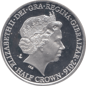 2016 SILVER PROOF BATTLE OF THE ATLANTIC HALF CROWN GIBRALTAR - SILVER WORLD COINS - Cambridgeshire Coins