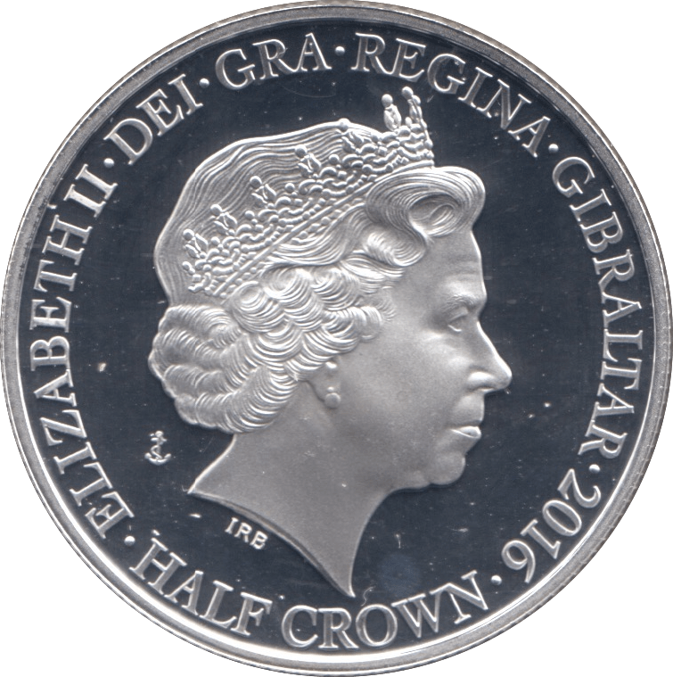 2016 SILVER PROOF BATTLE OF THE ATLANTIC HALF CROWN GIBRALTAR - SILVER WORLD COINS - Cambridgeshire Coins