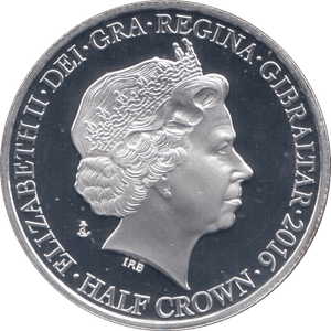 2016 SILVER PROOF BATTLE OF THE ATLANTIC HALF CROWN GIBRALTAR - SILVER WORLD COINS - Cambridgeshire Coins