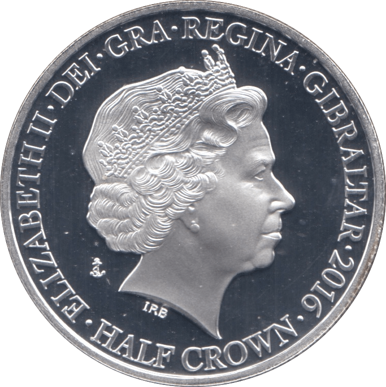2016 SILVER PROOF BATTLE OF THE ATLANTIC HALF CROWN GIBRALTAR - SILVER WORLD COINS - Cambridgeshire Coins