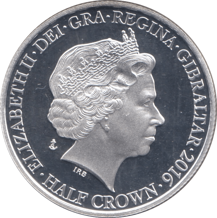 2016 SILVER PROOF BATTLE OF THE ATLANTIC HALF CROWN GIBRALTAR - SILVER WORLD COINS - Cambridgeshire Coins