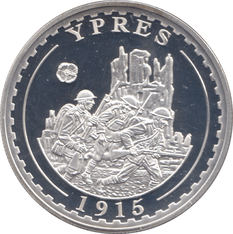 2016 SILVER PROOF BATTLE OF YPRES ONE CROWN GIBRALTAR - SILVER WORLD COINS - Cambridgeshire Coins