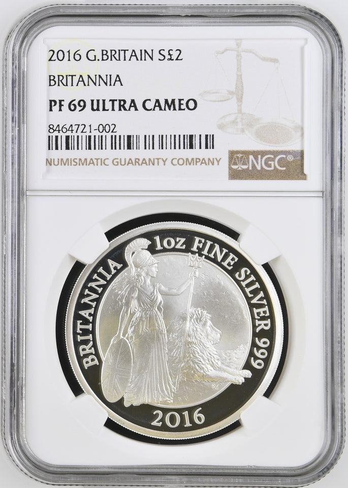 2016 SILVER PROOF BRITANNIA PF 69 ULTRA CAMEO - NGC SILVER COINS - Cambridgeshire Coins