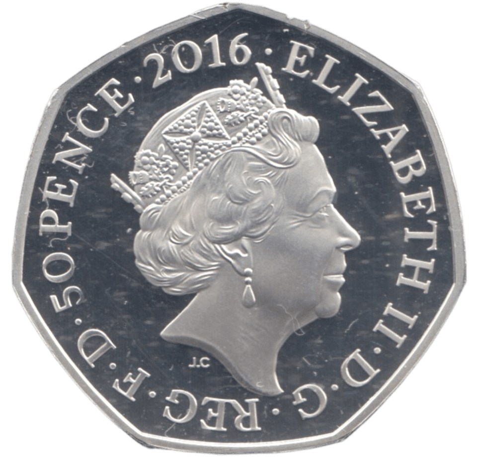 2016 SILVER PROOF COLOURED 50 P JEMIMA PUDDLEDUCK - 50P Silver Proof - Cambridgeshire Coins