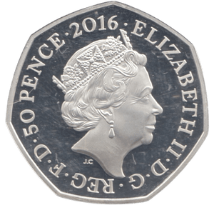 2016 SILVER PROOF COLOURED 50 P MRS TIGGY WINKLE - 50P Silver Proof - Cambridgeshire Coins
