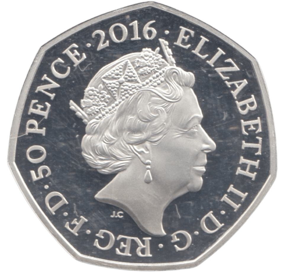 2016 SILVER PROOF COLOURED 50 P MRS TIGGY WINKLE - 50P Silver Proof - Cambridgeshire Coins