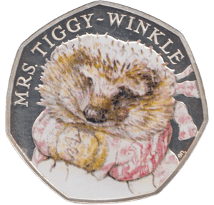 2016 SILVER PROOF COLOURED 50 P MRS TIGGY WINKLE - 50P Silver Proof - Cambridgeshire Coins