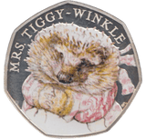 2016 SILVER PROOF COLOURED 50 P MRS TIGGY WINKLE - 50P Silver Proof - Cambridgeshire Coins