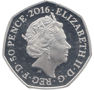 2016 SILVER PROOF COLOURED 50 P PETER RABBIT - 50P Silver Proof - Cambridgeshire Coins