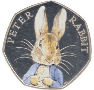 2016 SILVER PROOF COLOURED 50 P PETER RABBIT - 50P Silver Proof - Cambridgeshire Coins