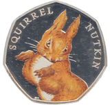 2016 SILVER PROOF COLOURED 50 P SQUIRREL NUTKIN - 50P Silver Proof - Cambridgeshire Coins