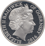 2016 SILVER PROOF FIVE POUNDS GUERNSEY - SILVER WORLD COINS - Cambridgeshire Coins