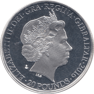 2016 SILVER PROOF FOR ALL SEAFARERS TWENTY POUNDS GIBRALTAR - SILVER WORLD COINS - Cambridgeshire Coins