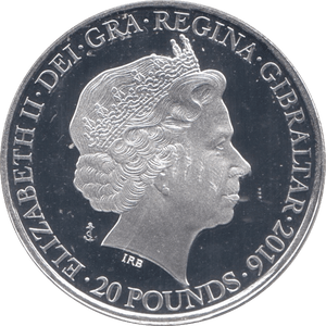 2016 SILVER PROOF FOR ALL SEAFARERS TWENTY POUNDS GIBRALTAR - SILVER WORLD COINS - Cambridgeshire Coins