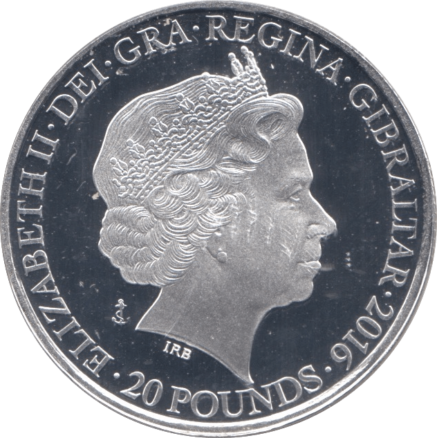 2016 SILVER PROOF FOR ALL SEAFARERS TWENTY POUNDS GIBRALTAR - SILVER WORLD COINS - Cambridgeshire Coins