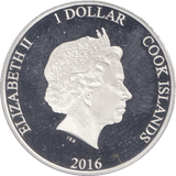 2016 SILVER PROOF ONE DOLLAR COOK ISLANDS - SILVER WORLD COINS - Cambridgeshire Coins