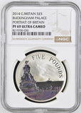 2016 SILVER PROOF PORTRAIT OF FIVE POUNDS ( NGC ) PF 69 ULTRA CAMEO - NGC SILVER COINS - Cambridgeshire Coins