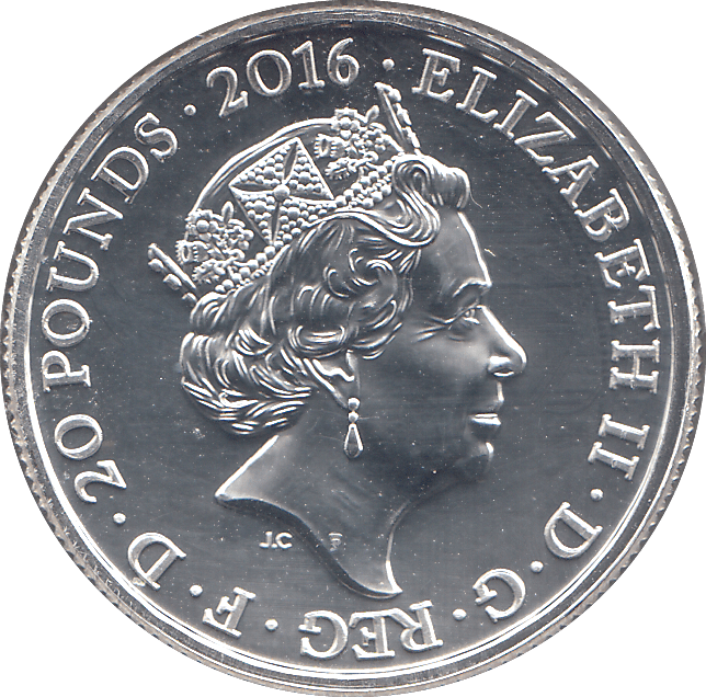2016 SILVER TWENTY POUND ( BU ) - SILVER WORLD COINS - Cambridgeshire Coins