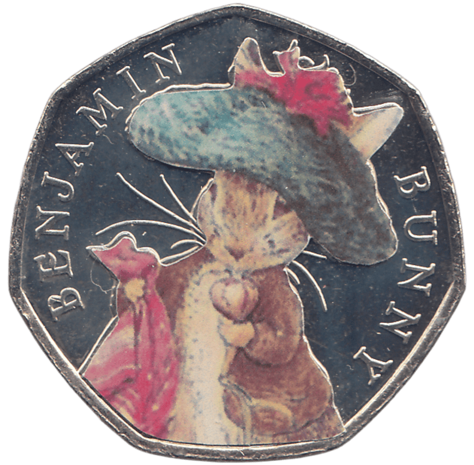 2017 50 PENCE BENJAMIN BUNNY COLOURED ( BU ) - WORLD COINS - Cambridgeshire Coins