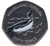 2017 50 PENCE MAGELLANIC PENGUIN FALKLAND ISLANDS COLOURISED ( BU ) - WORLD COINS - Cambridgeshire Coins
