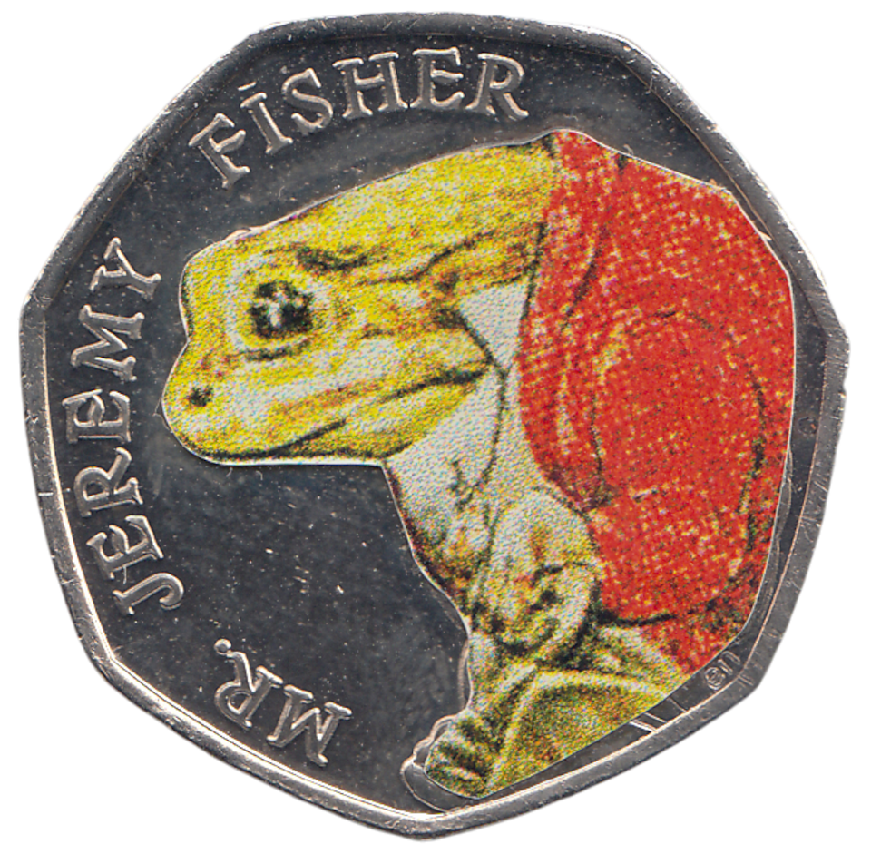 2017 50 PENCE MR JEREMY FISHER COLOURED ( BU ) - WORLD COINS - Cambridgeshire Coins