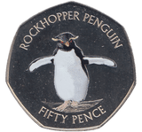 2017 50 PENCE ROCKHOPPER PENGUIN FALKLAND ISLANDS COLOURISED ( BU ) - WORLD COINS - Cambridgeshire Coins