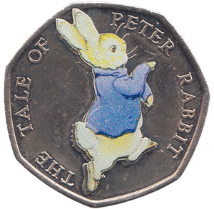 2017 50 PENCE THE TALE OF PETER RABBIT COLOURED ( BU ) - WORLD COINS - Cambridgeshire Coins