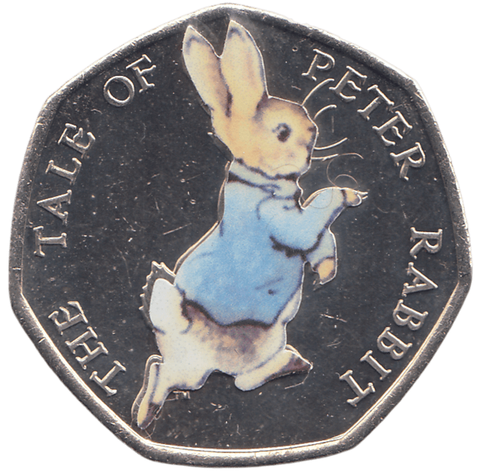 2017 50 PENCE THE TALE OF PETER RABBIT COLOURED ( BU ) - WORLD COINS - Cambridgeshire Coins